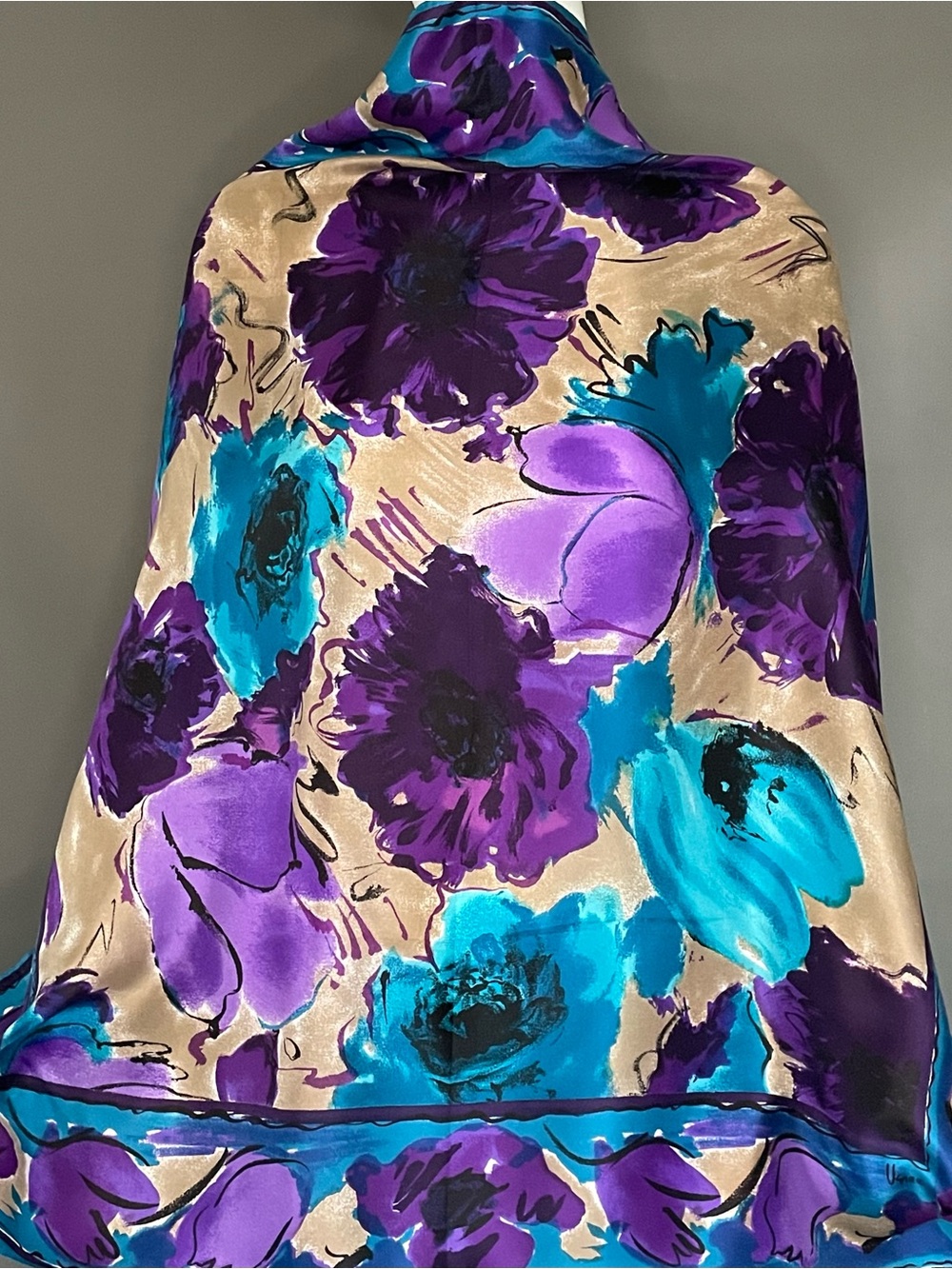 Rare Unworn Vintage Vera Silk Scarf Large 31 In Sq Mint Condition